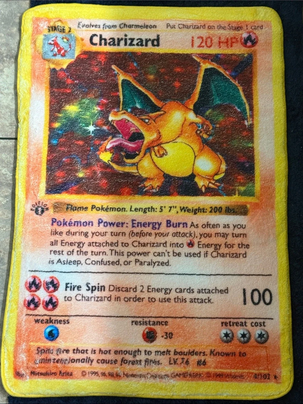 NEW! OG Charizard Pokémon Card Rug - 32”x22”